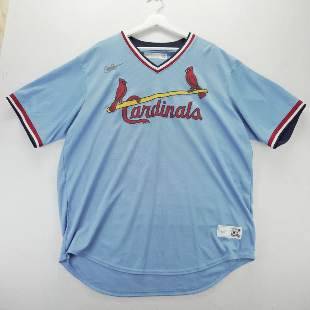 Nike St Louis Cardinals Jersey XL Cooperstown Collection Blue Birds on Bat